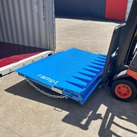Heavy Duty FOLDING Shipping Container Forklift Loading Ramp Steel 7000kg 1.26m with chains for securing