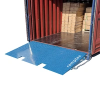 Heavy Duty Shipping Container Forklift Loading Ramp Steel 7000kg 1.26m with chains for securing